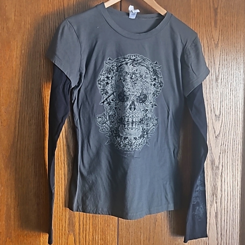 Ladies 2 tone long sleeved t-shirt